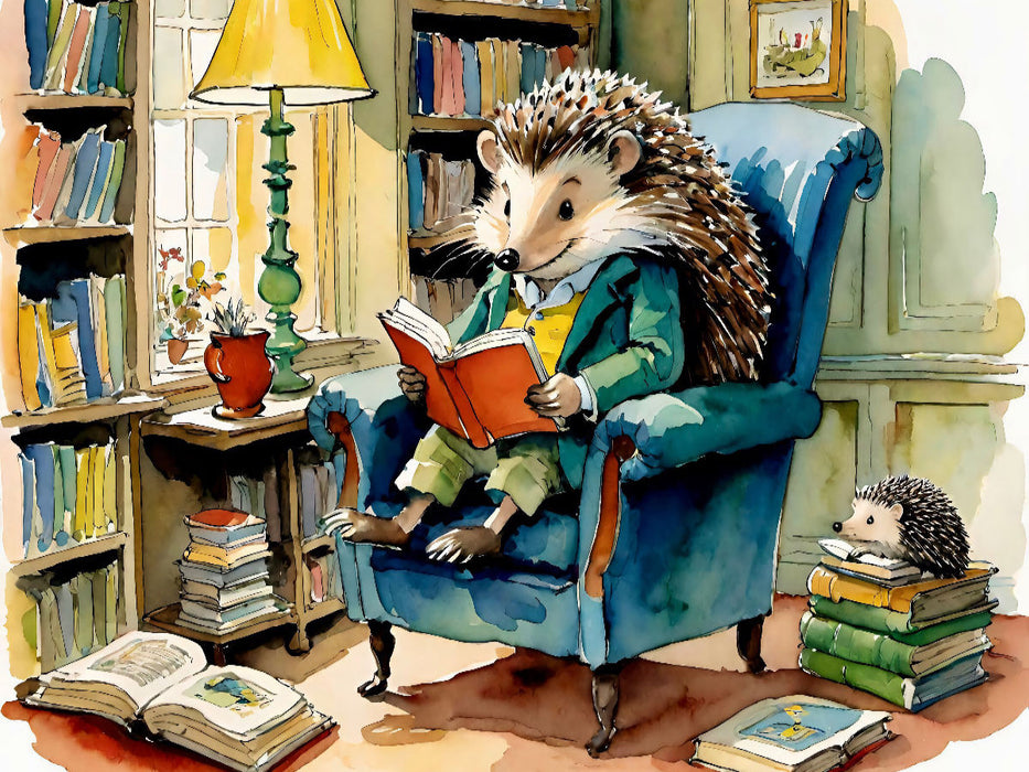 Herr Igel liest ein Buch - CALVENDO Foto-Puzzle'