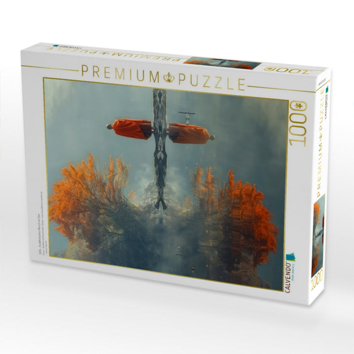 Stille - buddhistischer Mönch am See - CALVENDO Foto-Puzzle'