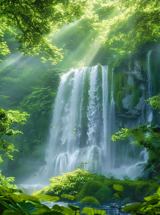 Ein Motiv aus dem Kalender Titanen der Natur - Majestätische Wasserfälle im Anime - Stil - CALVENDO Foto-Puzzle'