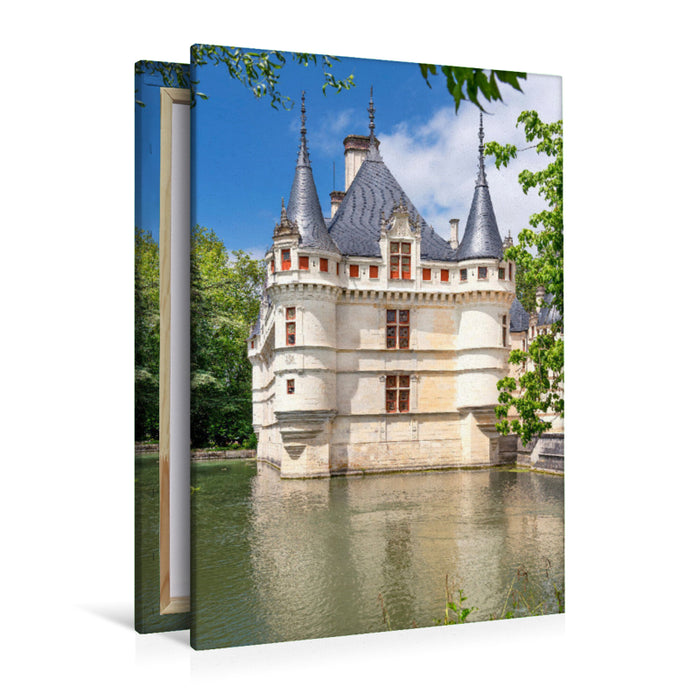 Premium Textil-Leinwand Schloss Azay le Rideau