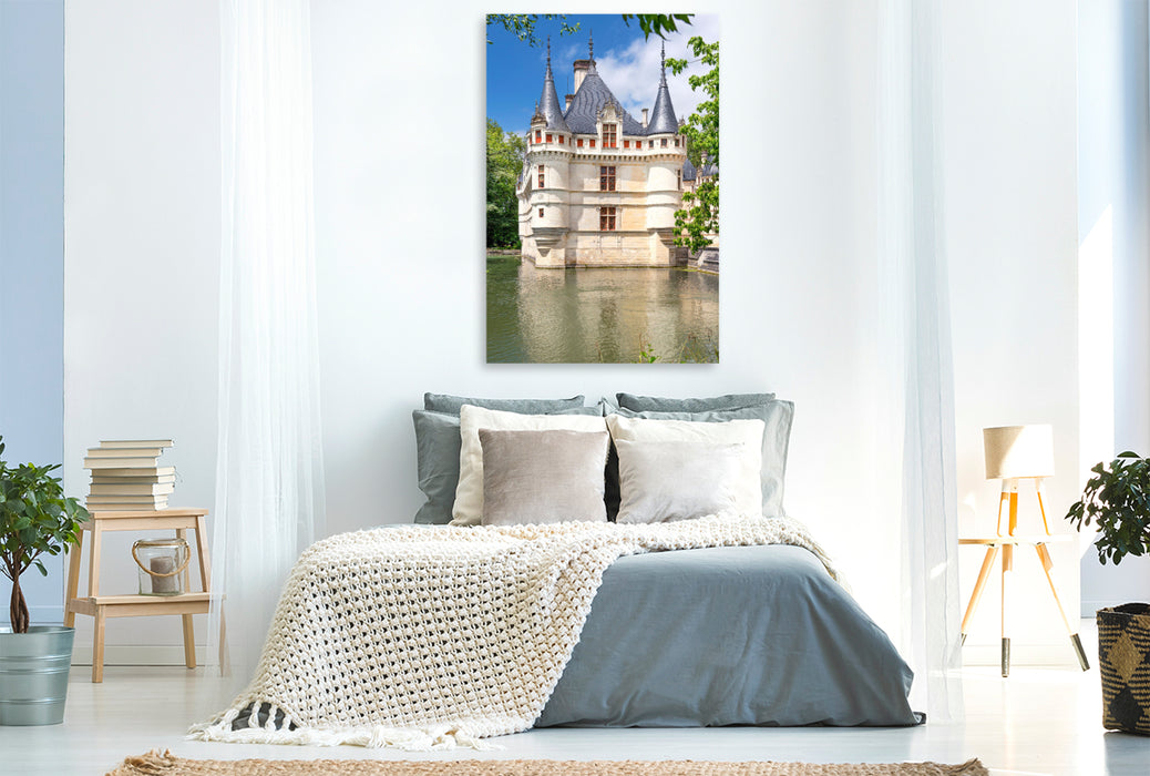 Premium Textil-Leinwand Schloss Azay le Rideau