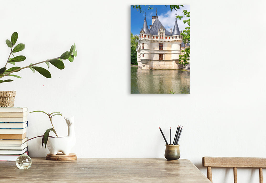 Premium Textil-Leinwand Schloss Azay le Rideau