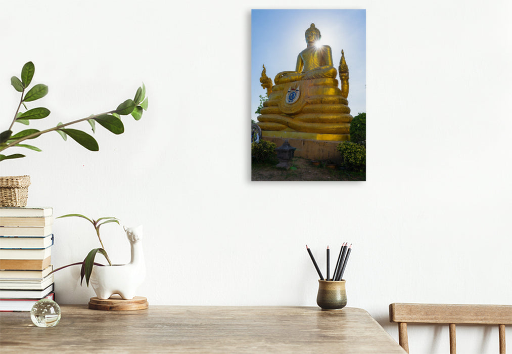 Premium Textil-Leinwand Golden Buddha Statue beim Big Buddha