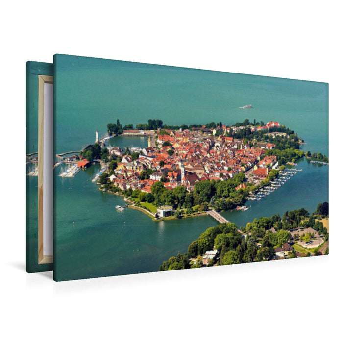 Premium Textil-Leinwand Lindau - Juwel am Bodensee