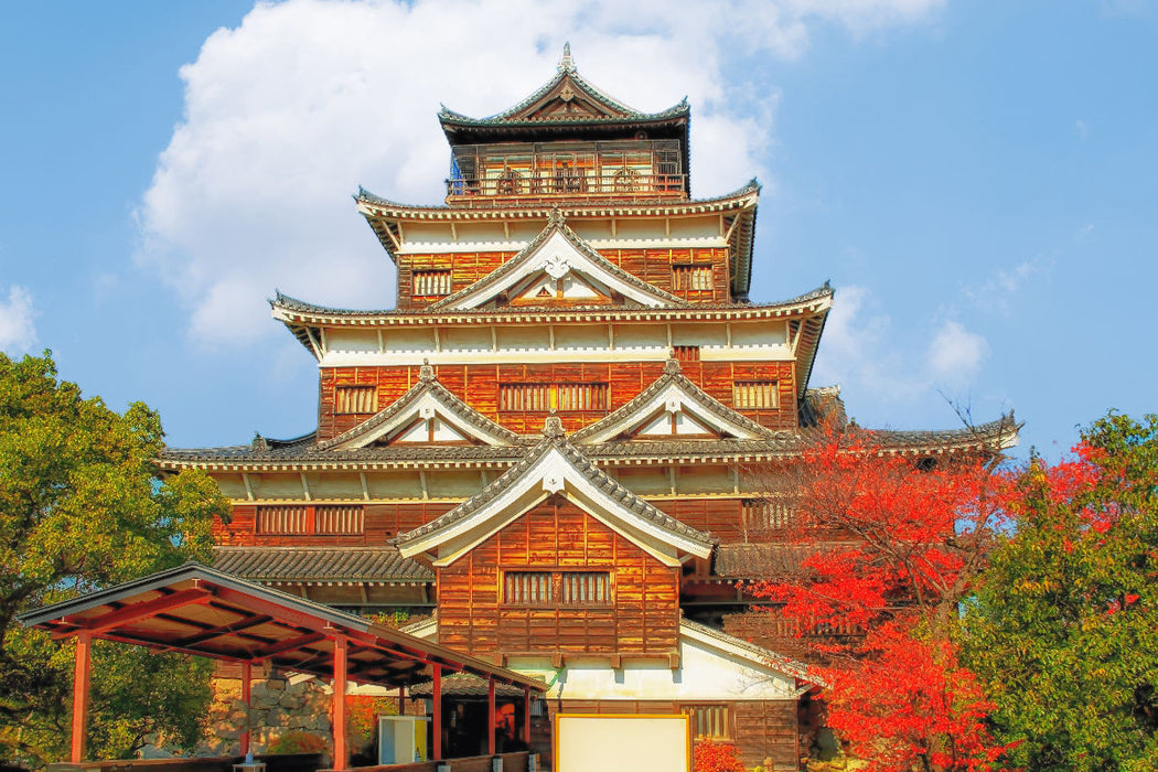 Premium Textil-Leinwand Burg Hiroshima