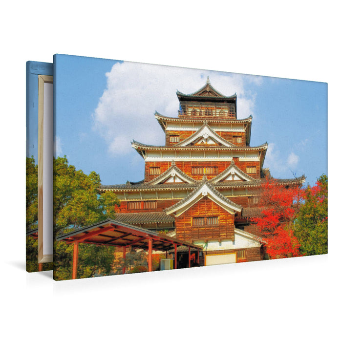 Premium Textil-Leinwand Burg Hiroshima