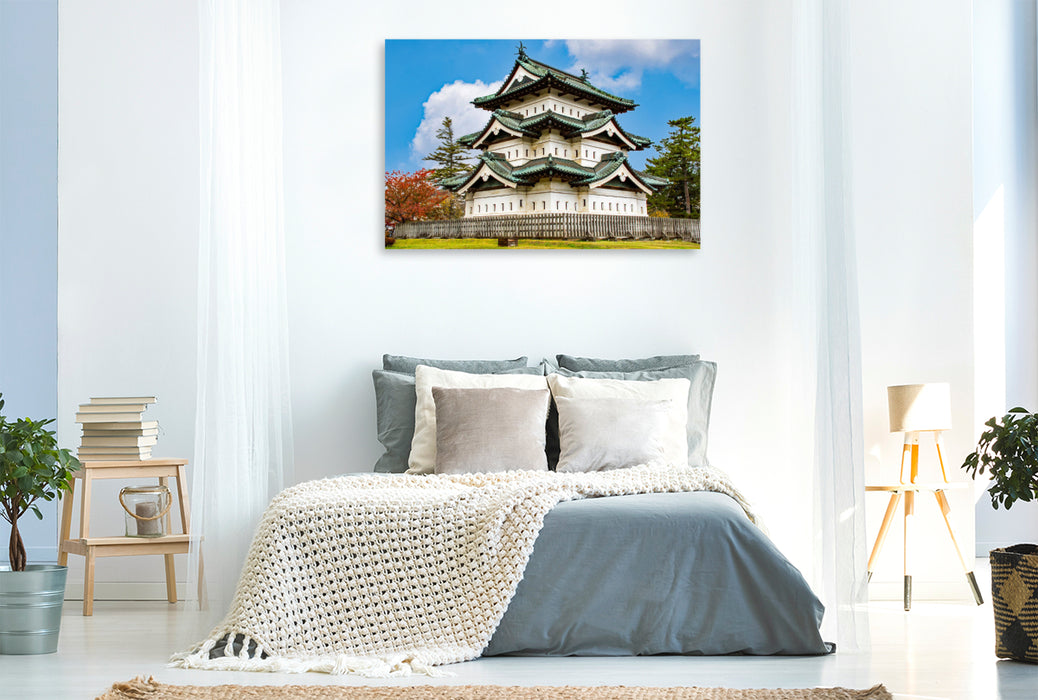 Premium Textil-Leinwand Burg Hirosaki von Aomori