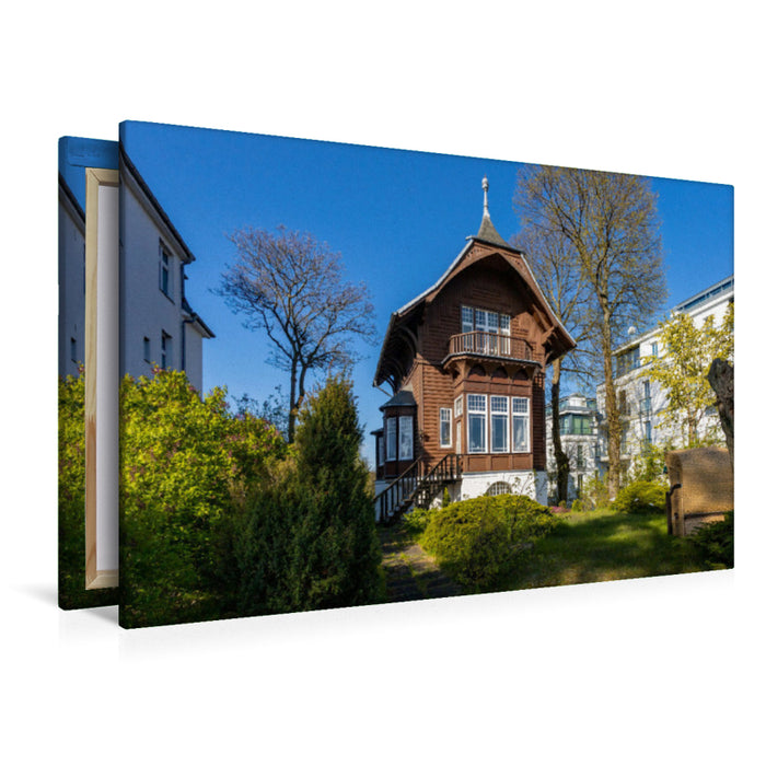 Premium Textil-Leinwand Usedoms charmante Holzvillen