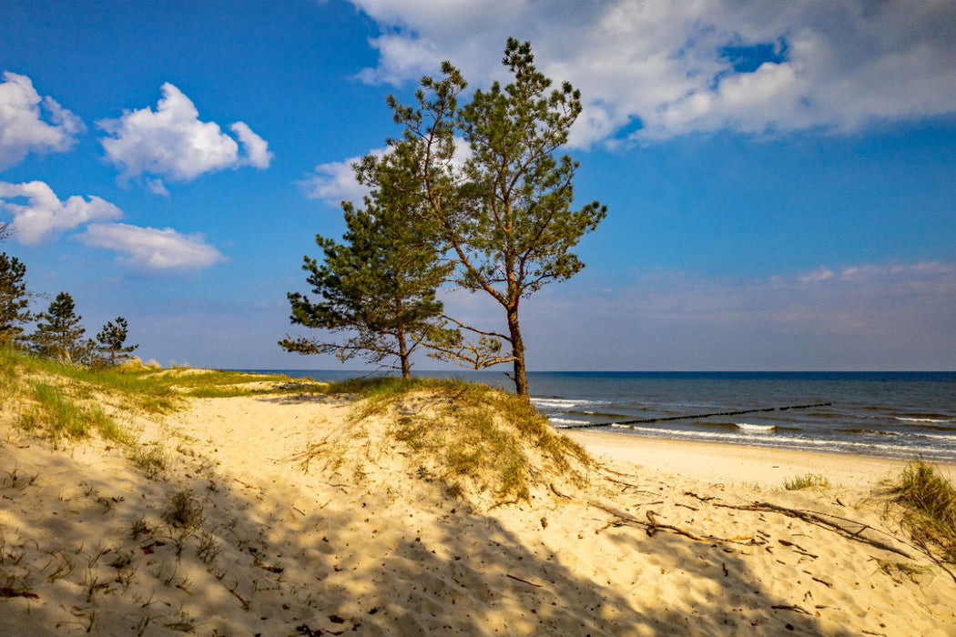 Premium Textil-Leinwand Ostseeinsel Usedom - Sonne, Sand und Meer satt