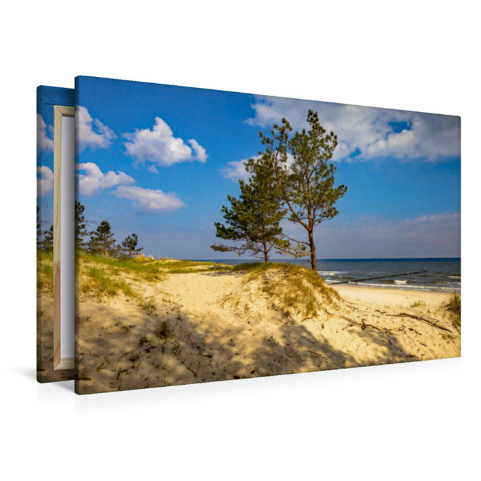 Premium Textil-Leinwand Ostseeinsel Usedom - Sonne, Sand und Meer satt