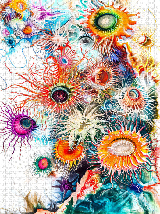 Kunst mit Tentakeln der Seedahlien im Korallenriff - CALVENDO Foto-Puzzle'