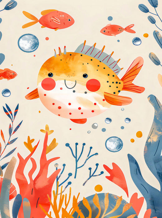 Kugelfisch schwimmt im Meer. Wanddeko - CALVENDO Foto-Puzzle'