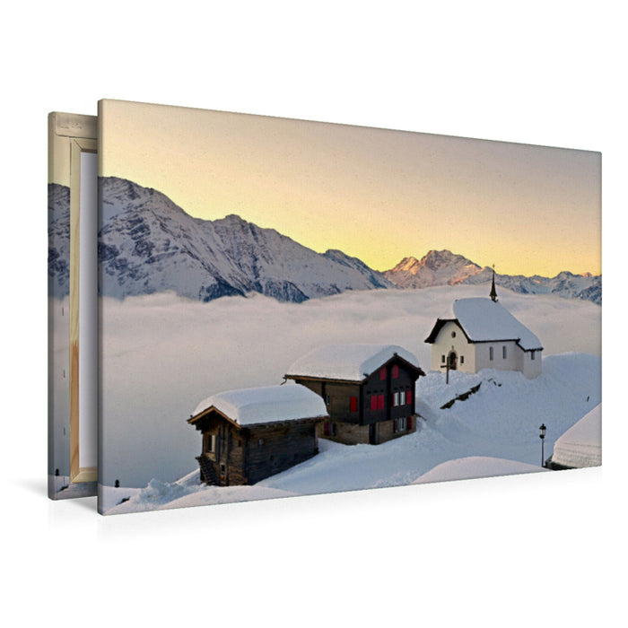 Premium Textil-Leinwand Bettmeralp