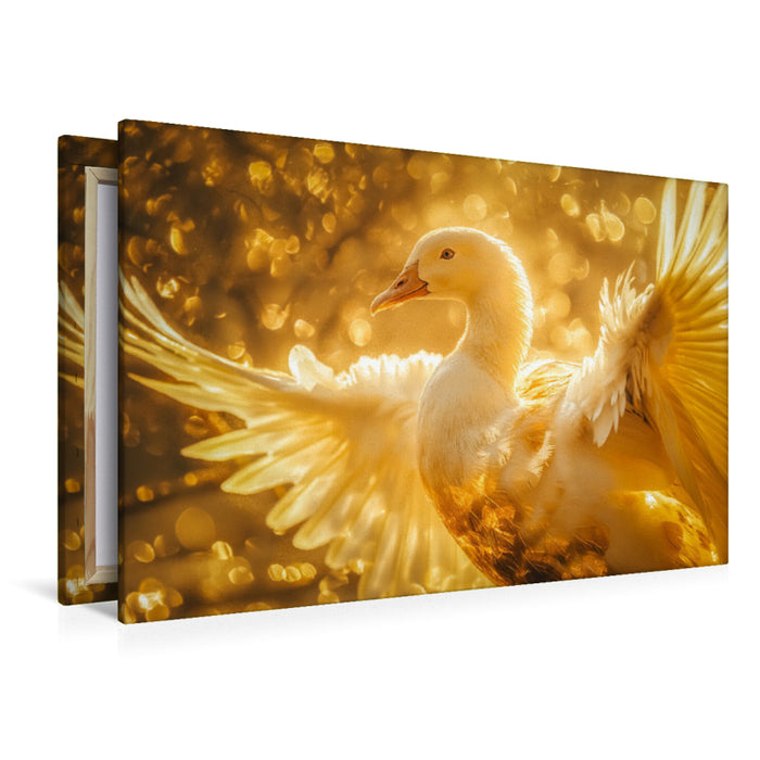 Premium Textil-Leinwand Die goldene Gans