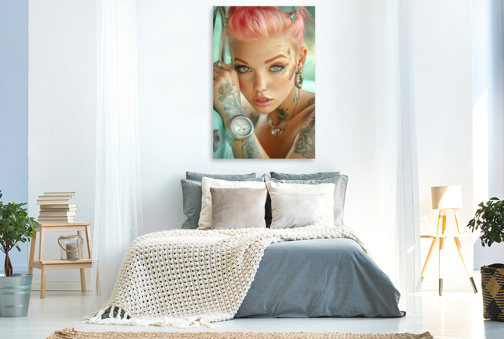 Premium Textil-Leinwand Pin-up Girls