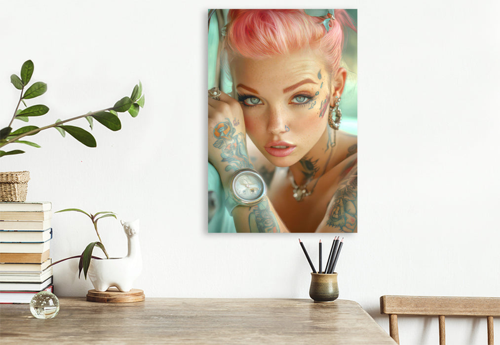Premium Textil-Leinwand Pin-up Girls
