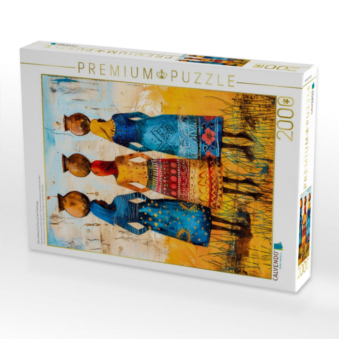Drei afrikanische Frau auf dem Heimweg - CALVENDO Foto-Puzzle'