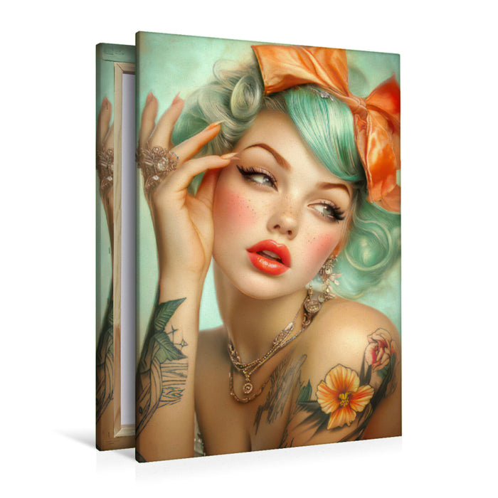 Premium Textil-Leinwand Pin-up Girls