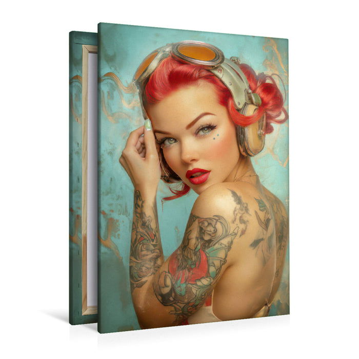 Premium Textil-Leinwand Pin-up Girls