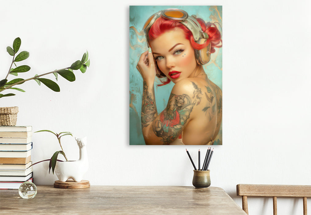 Premium Textil-Leinwand Pin-up Girls