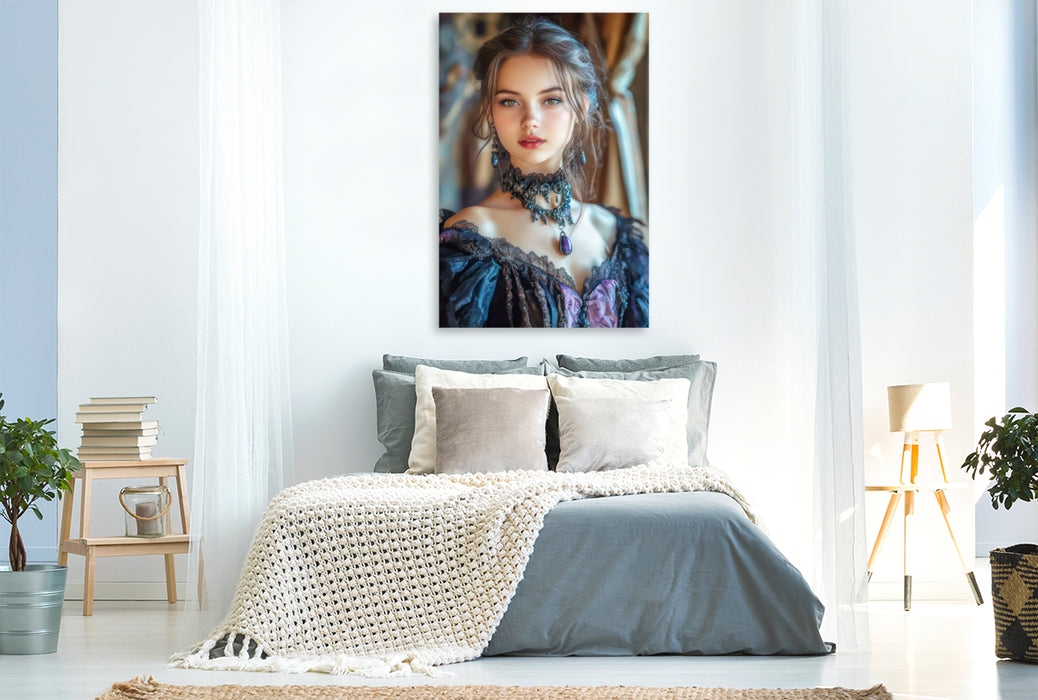 Premium Textil-Leinwand Sexy Gothik Frauen