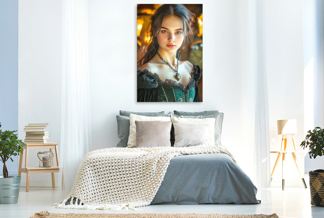 Premium Textil-Leinwand Sexy Gothik Frauen