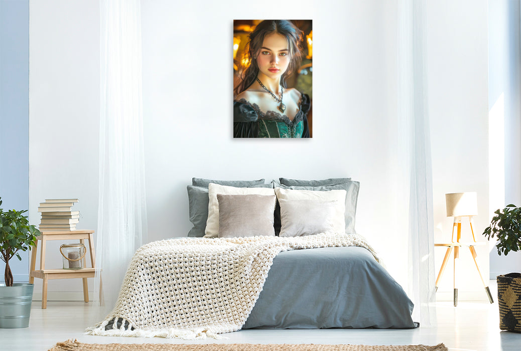 Premium Textil-Leinwand Sexy Gothik Frauen