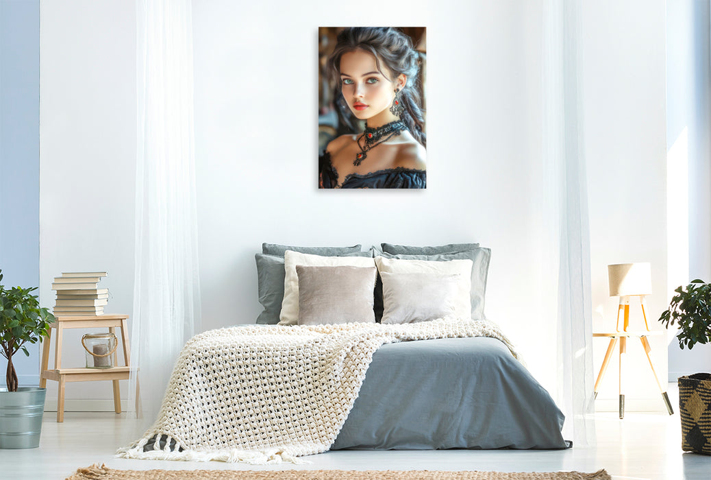Premium Textil-Leinwand Sexy Gothik Frauen