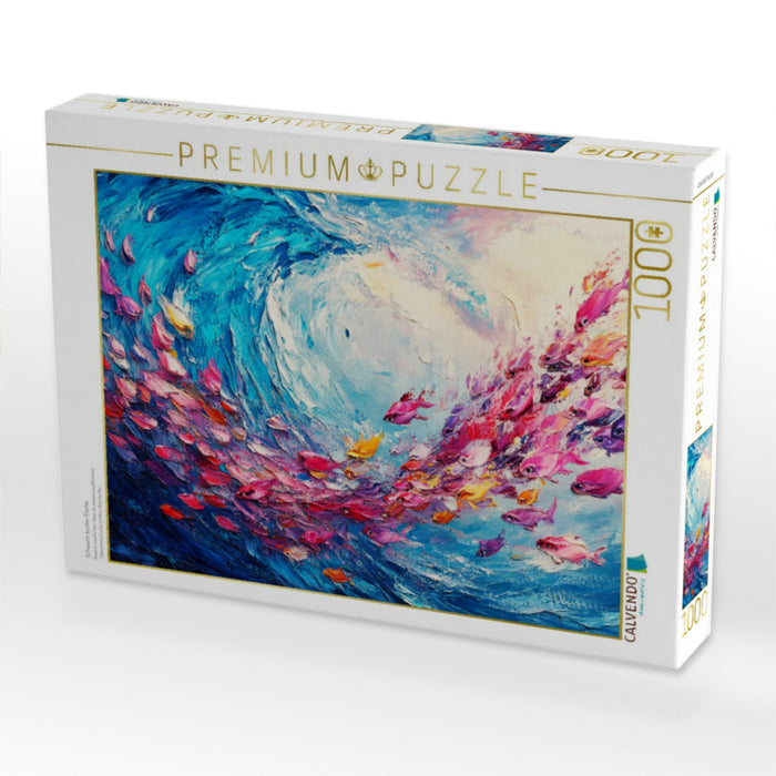 Schwarm bunter Fische - CALVENDO Foto-Puzzle'