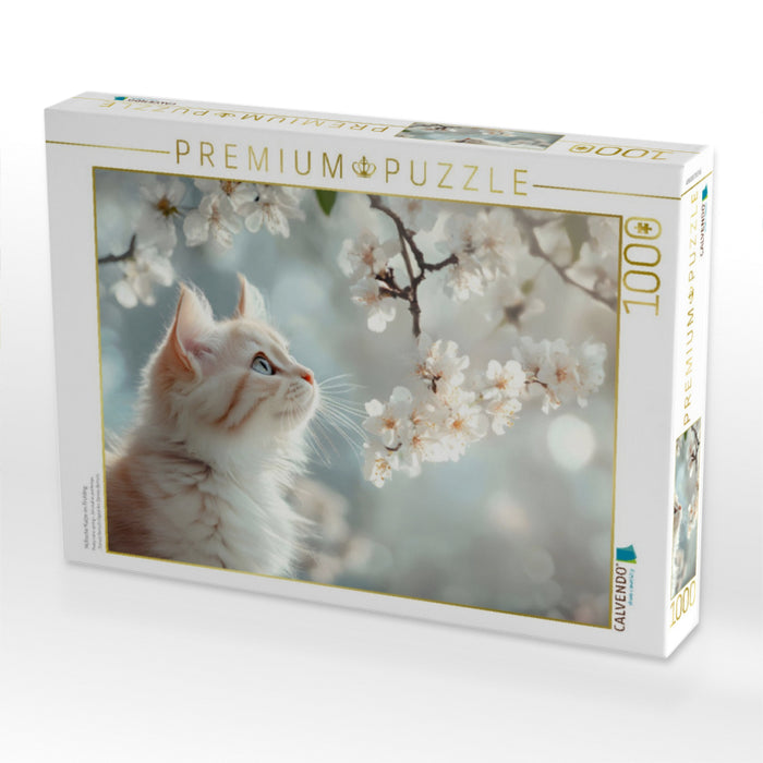 Hübsche Katze im Frühling - CALVENDO Foto-Puzzle'