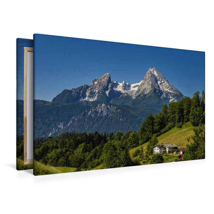 Premium Textil-Leinwand Der Watzmann in den Berchtesgadener Alpen