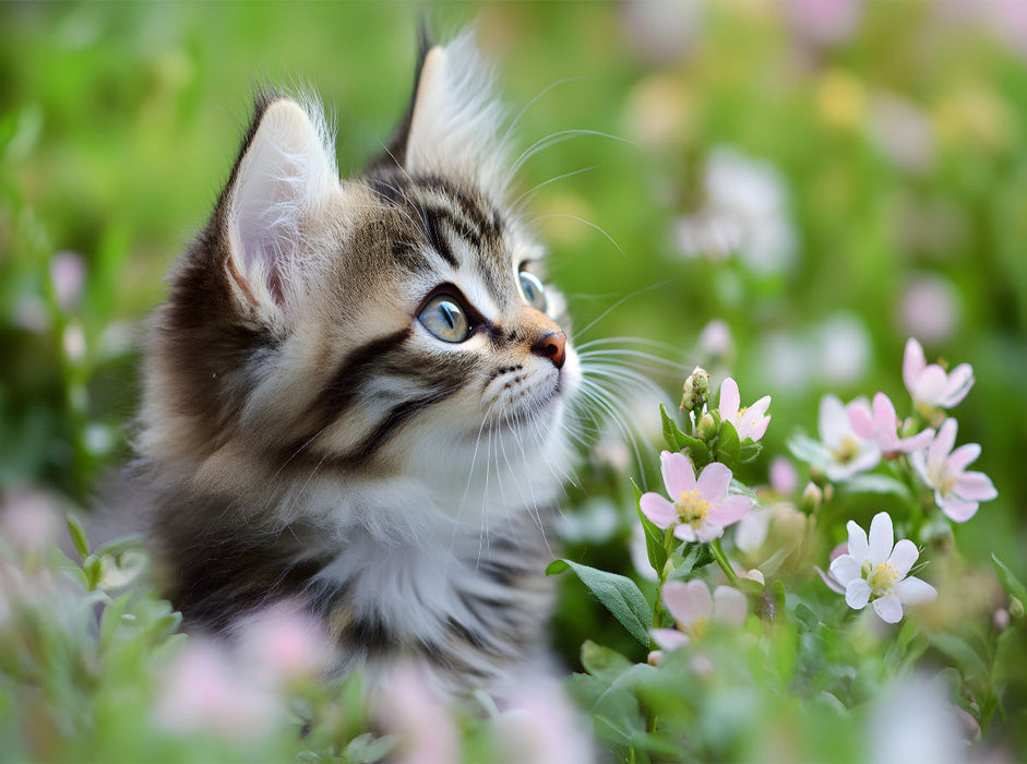 Verträumte Katze in der Wiese - CALVENDO Foto-Puzzle'