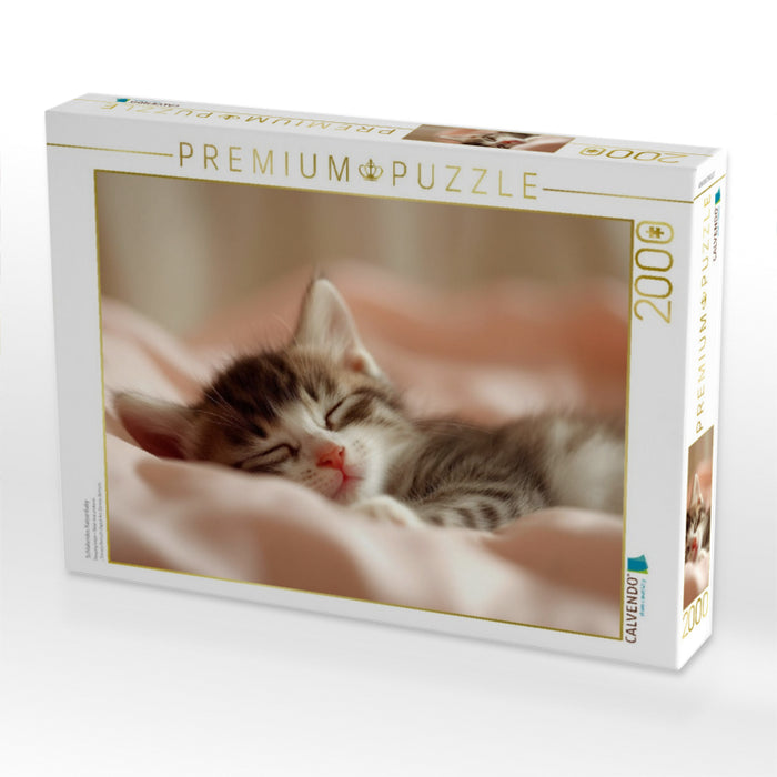 Schlafendes Katzenbaby - CALVENDO Foto-Puzzle'