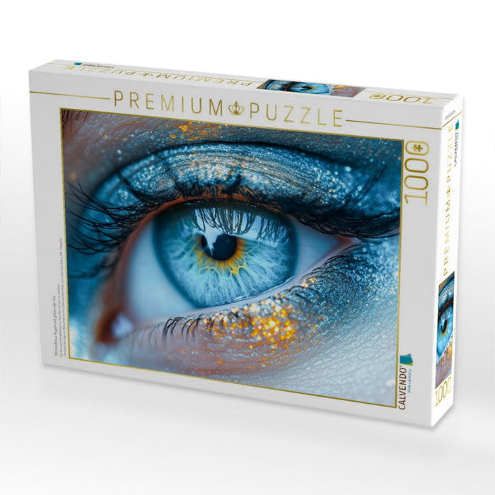 Himmelblaue Augen mit glitzernder Iris - CALVENDO Foto-Puzzle'
