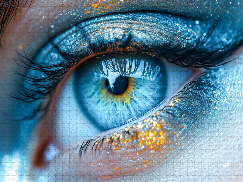 Himmelblaue Augen mit glitzernder Iris - CALVENDO Foto-Puzzle'