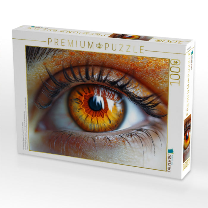 Feuerorange Augen mit warmen Iris-Tönen - CALVENDO Foto-Puzzle'
