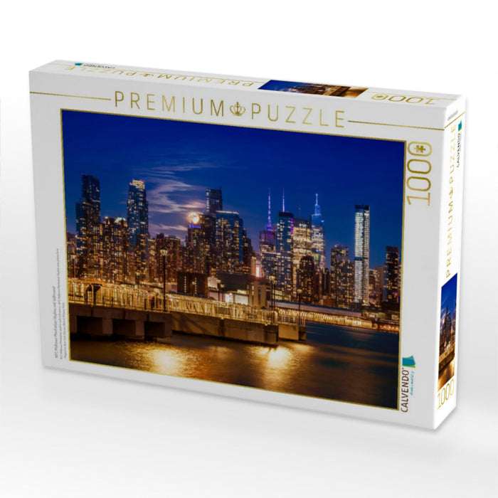 NYC Midtown Manhattan Skyline mit Vollmond - CALVENDO Foto-Puzzle'