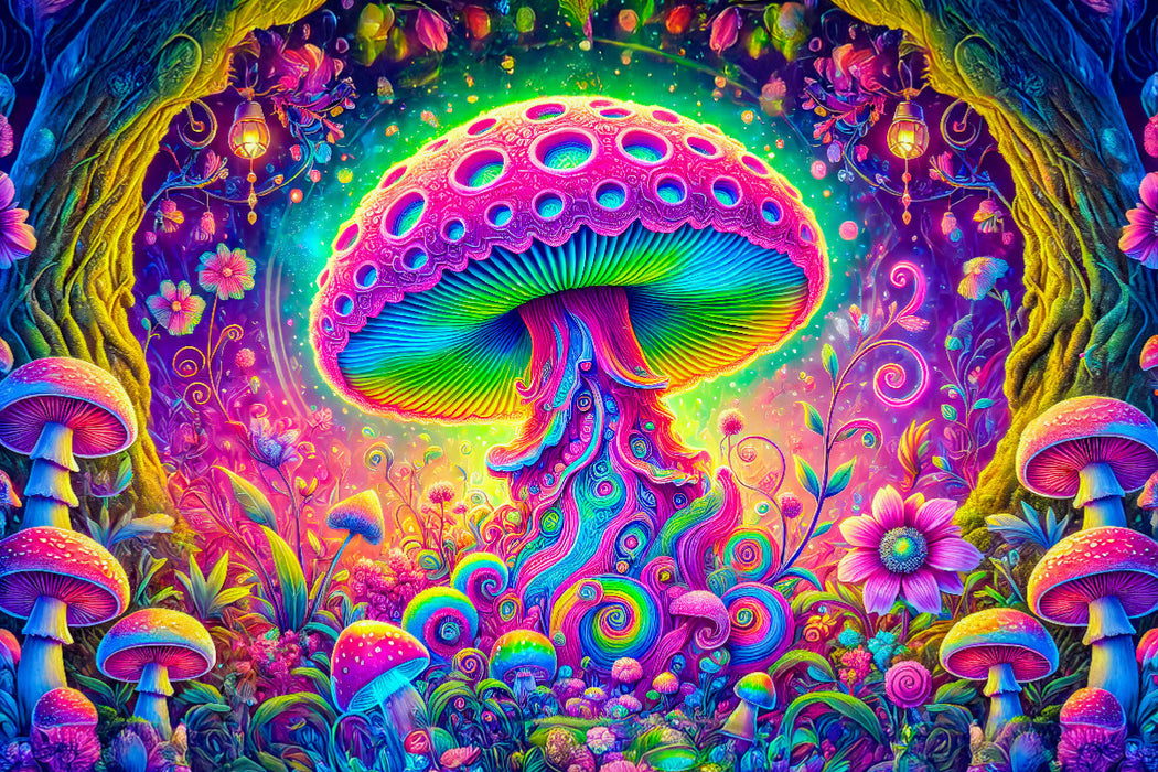 Premium Textil-Leinwand Magischer Pilze im Traumland