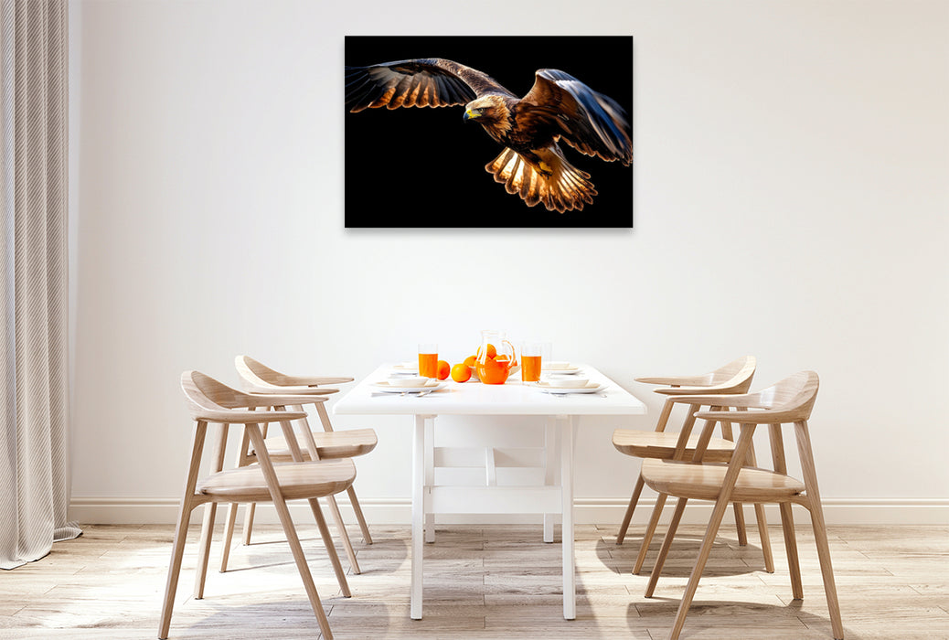 Premium Textil-Leinwand Steinadler