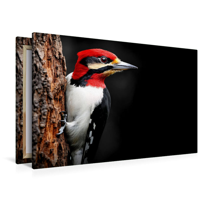 Premium Textil-Leinwand Specht