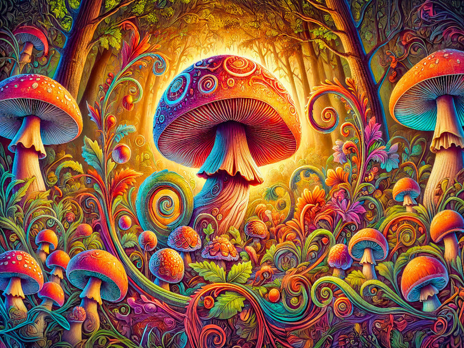 Märchenpilz in magischer Welt einer traumhaften Fantasielandschaft - CALVENDO Foto-Puzzle'