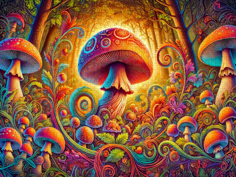 Märchenpilz in magischer Welt einer traumhaften Fantasielandschaft - CALVENDO Foto-Puzzle'