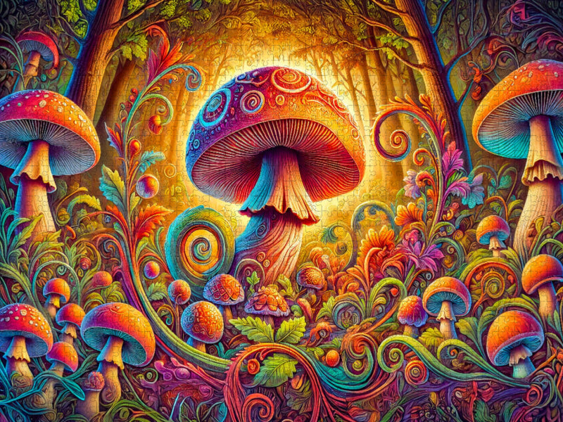 Märchenpilz in magischer Welt einer traumhaften Fantasielandschaft - CALVENDO Foto-Puzzle'