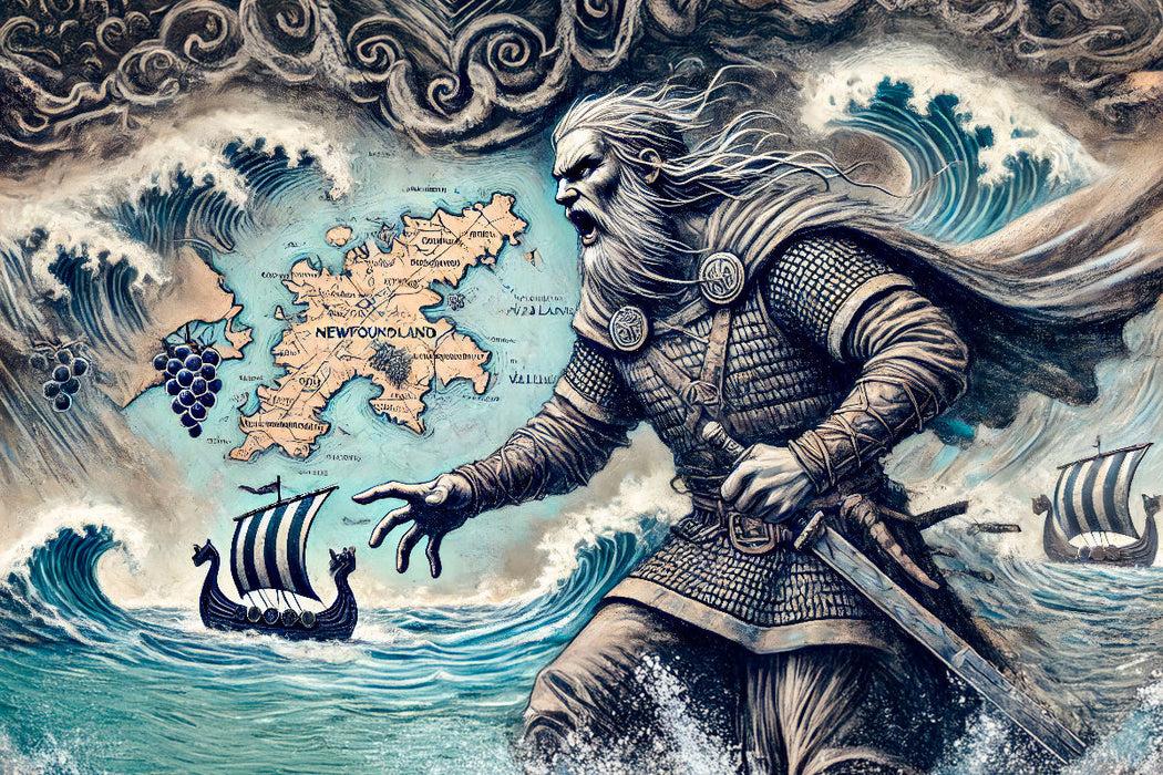 Premium Textil-Leinwand Leif Erikson entdeckt Vinland (Nordamerika)