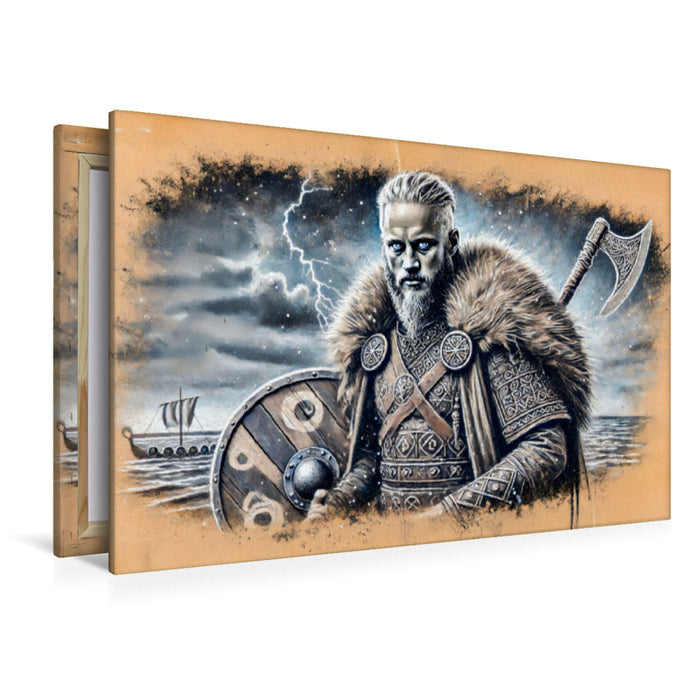 Premium Textil-Leinwand Ragnar Lodbrok der legendäre Wikingerführer