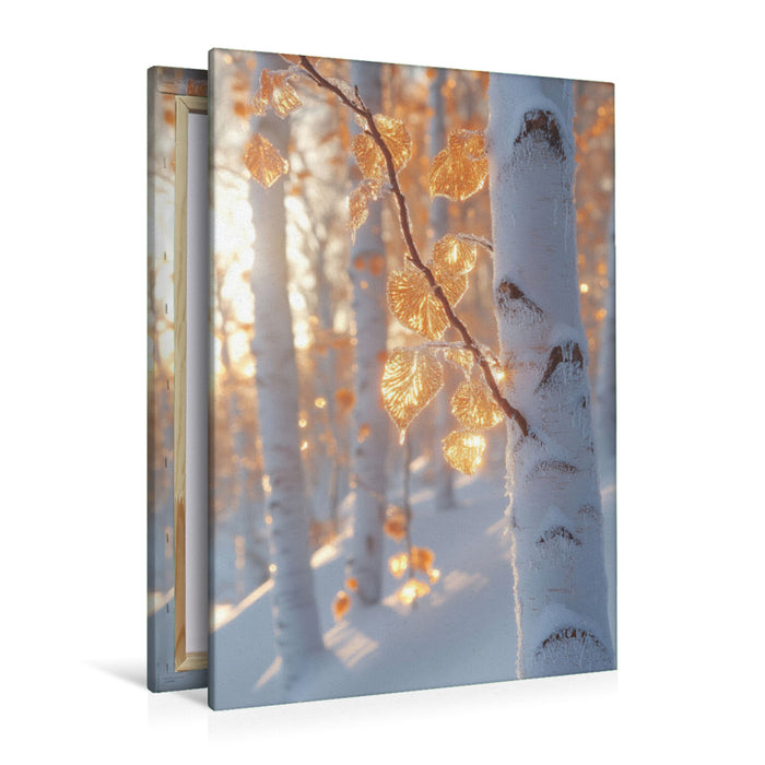 Premium Textil-Leinwand Die Birken tanzen im sanften Wind