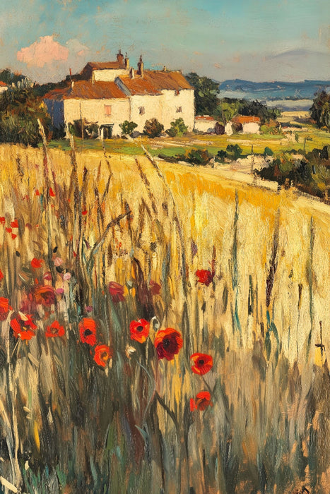 Premium Textil-Leinwand Klatschmohn im Kornfeld