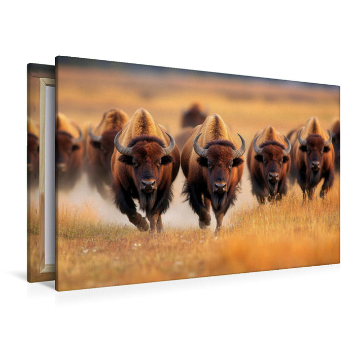 Premium Textil-Leinwand Büffel