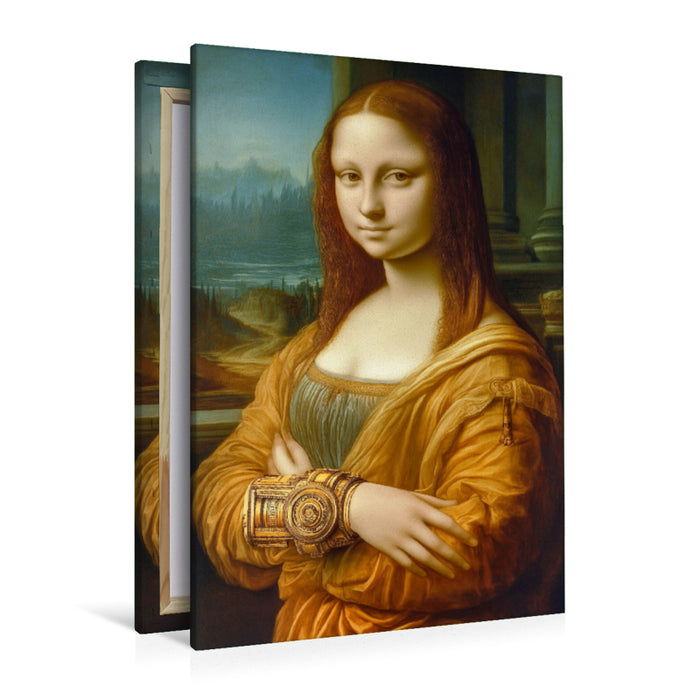 Premium Textil-Leinwand Mona Lisa KI