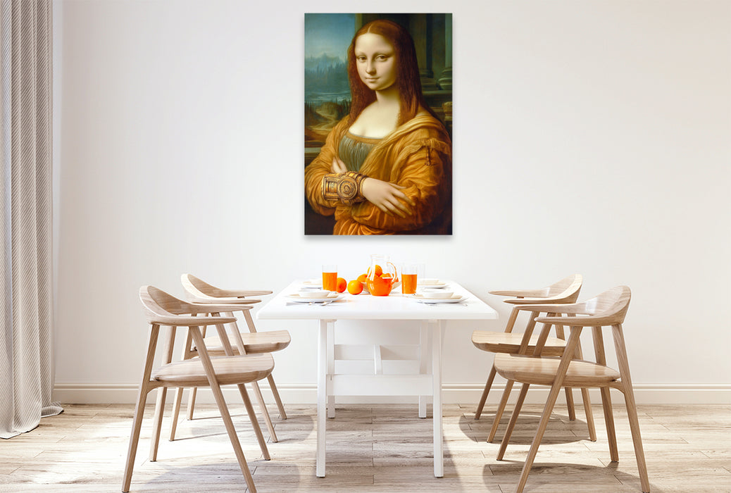 Premium Textil-Leinwand Mona Lisa KI